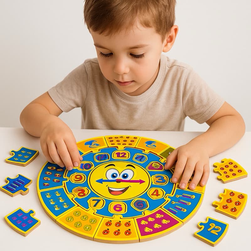 BRINQUEDO BRINCANDO COM AS HORAS QUEBRA-CABEÇA - BRINQUEDO EDUCATIVO PRESENTE PARA CRIANÇA