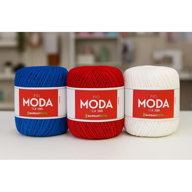 Fio Barbante Moda 500m Tex 295 | Kit 2 Unidades para Crochê e Tricô – Variadas Cores