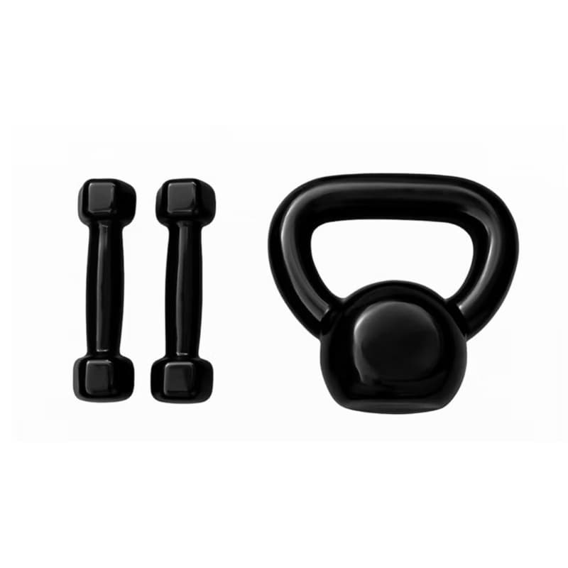 kit de treino 6kg ketlebell 4kg + par de halteres sextavado 1kg