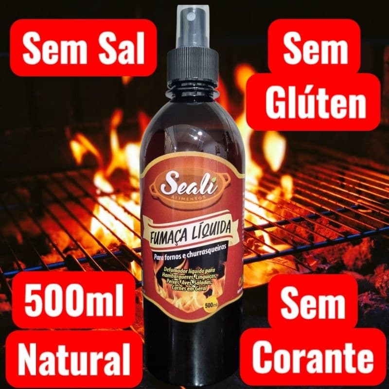 Fumaça Líquida 500ml spray Tempero Sabor Defumado - Pizzas, Saladas, Churrasco, Pontos Afiliados