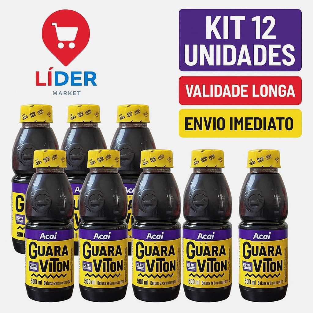 Guaraviton Açai 500ml Kit 12 Unidades Bebida Energética de Guaraná Validade longa Envio Imediato