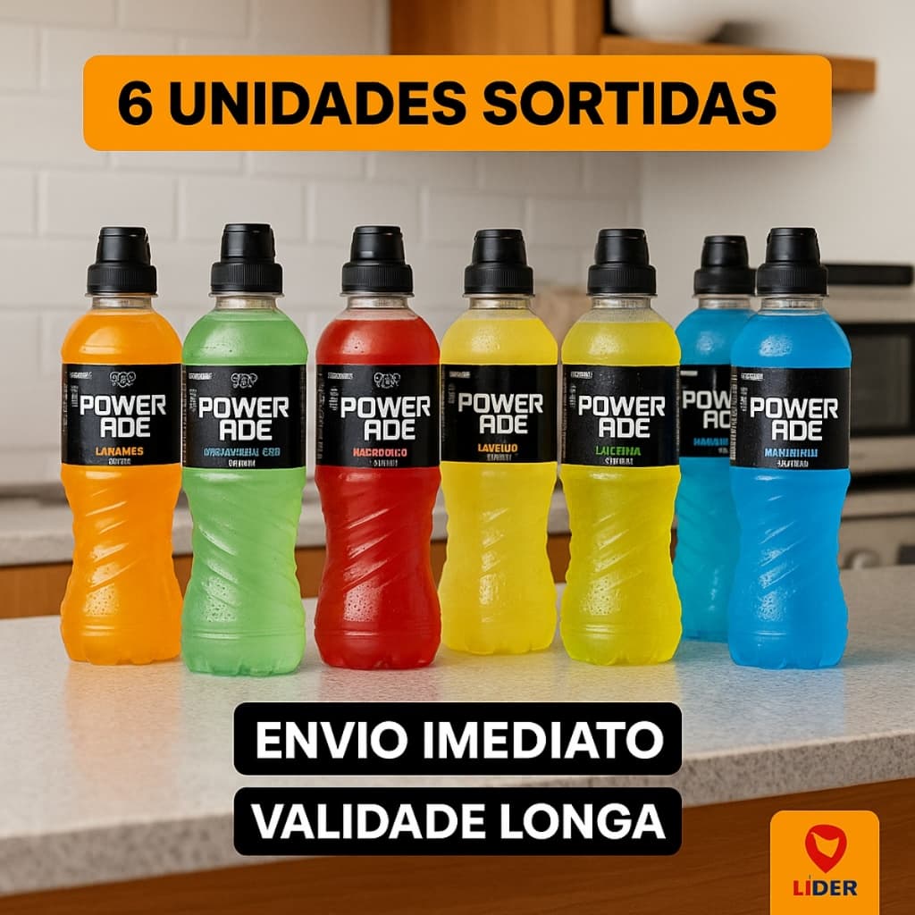 Kit 6 Powerade Sabores Sortidos Isotônico Energético Hidratante Pós Treino Validade Longa