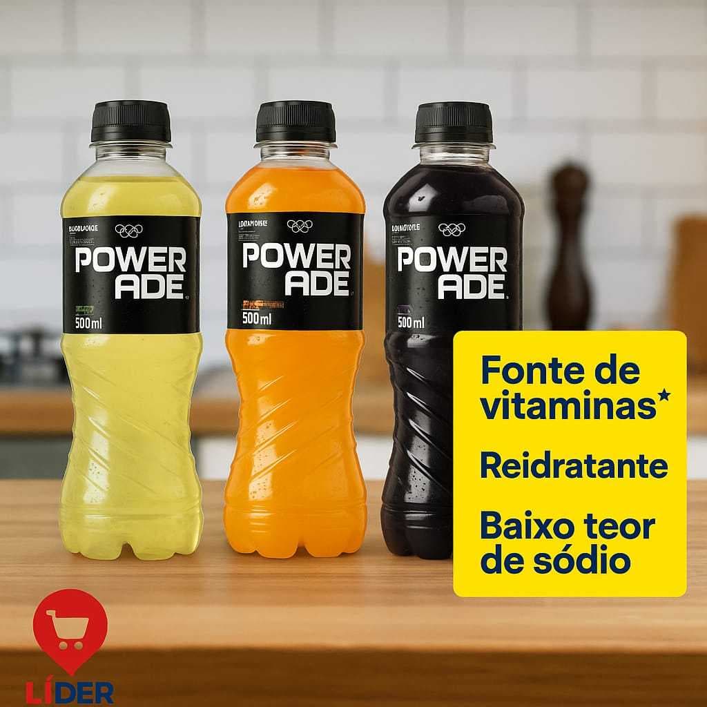 Kit 3 Energético POWERADE 500ml Sortidos Validade Longa Isotônico Pós Treino