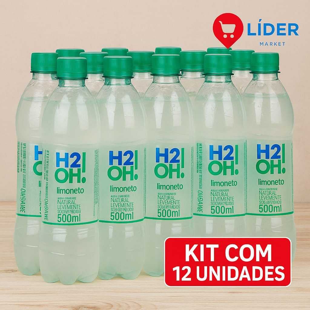 Kit 12 Limoneto H2O Refrigerante Suco Natural de LImão 500ml Validade Longa
