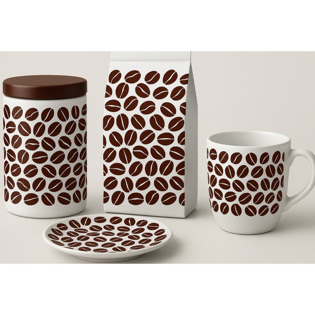 Envio Imediato | Adesivos de Grãos de Café em Vinil – Preto ou Marrom, 1cm e 2cm