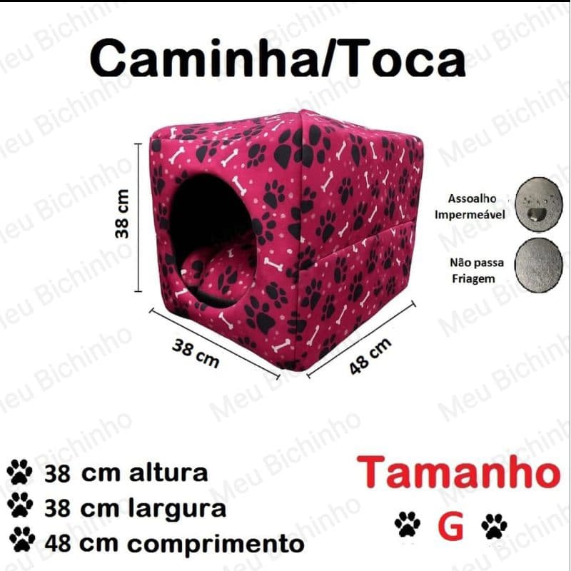 Cama Toca Casinha Caminha Iglu P, M e G para Cães Cachorros e Gatos Fundo Impermeável, resistente e confortável.