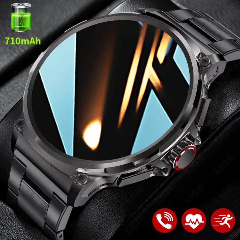 1.85" Ultra HD Display Smartwatch Homens 710 mAh Bateria Grande impermeável Relógio Inteligente para chamadas Bluetooth