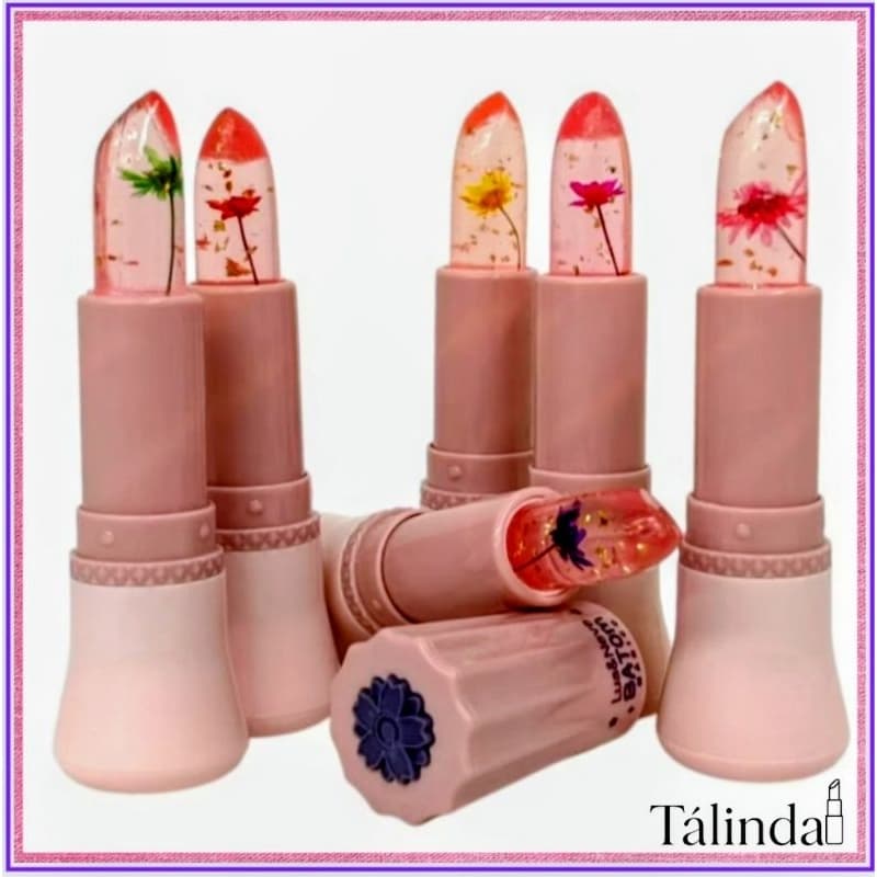 Batom Balm Flor De Cristal Rosa Luxo - Brilho Molhado - Super Hidratante Com Longa Duração