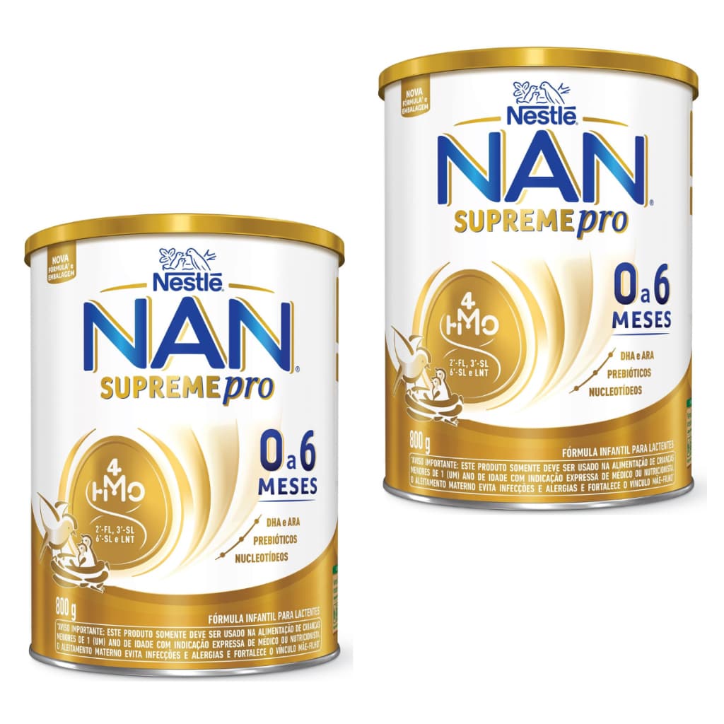 Fórmula Infantil NAN Supreme Pro 0 a 6 Meses - 800g, Com 4 HMOs, DHA e ARA – Nestlé