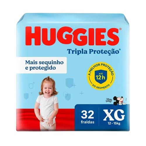 FRALDA HUGGIES TRIPLA PROTEÇÃO 32 UN XG