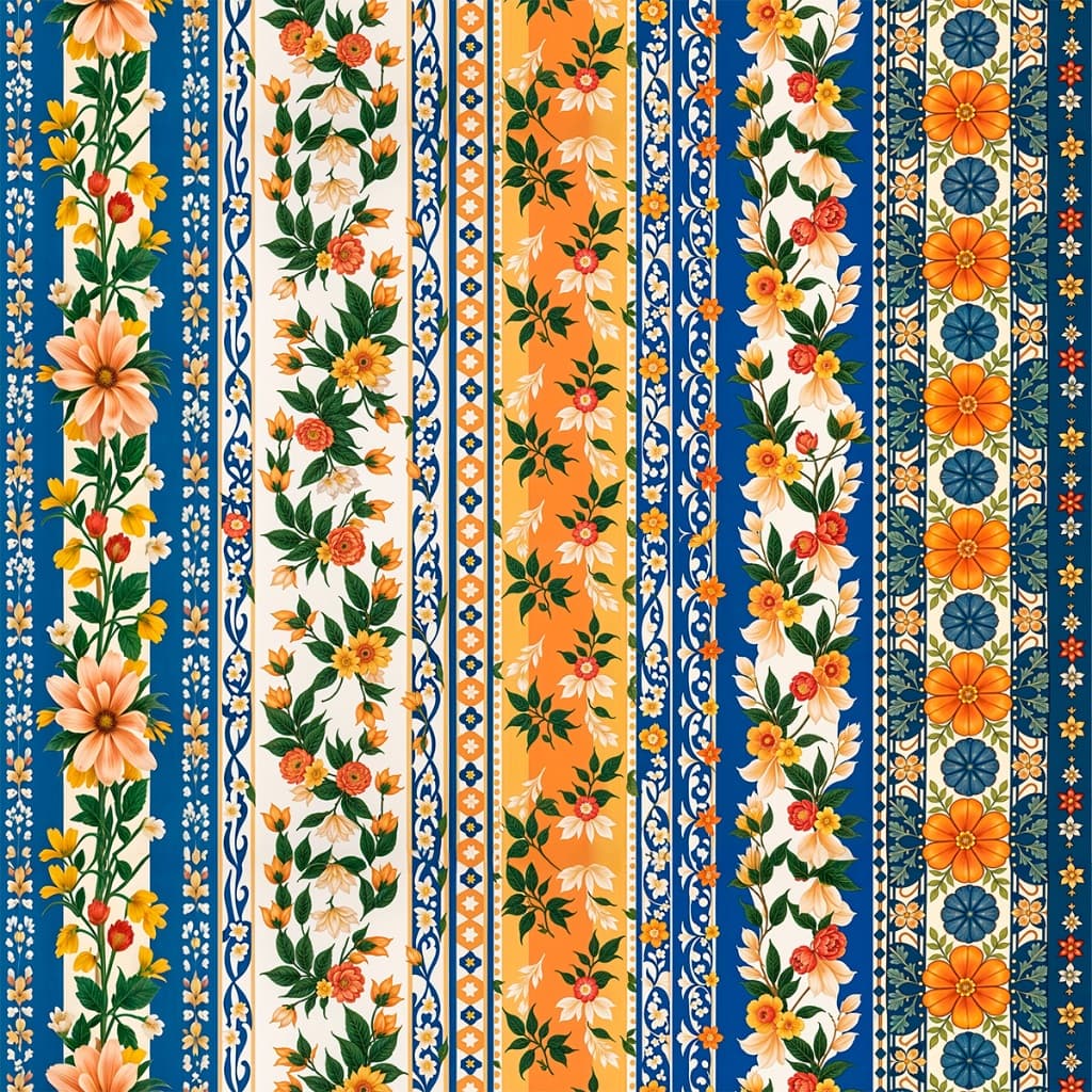 Tecido Tricoline Digital Premium 100% Algodão 10 Barrados 50x150cm Patchwork Costura Criativa Artesanato