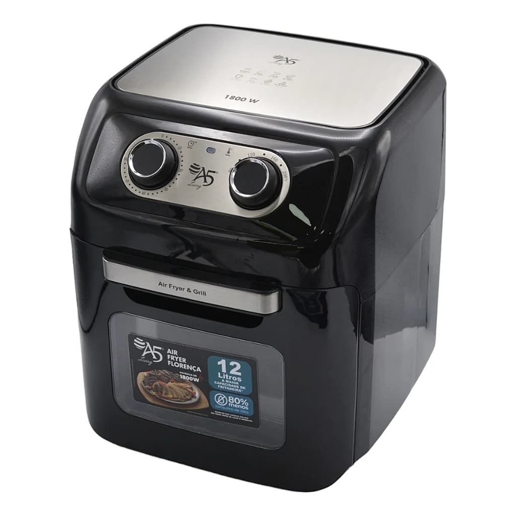 Fritadeira Elétrica Air Fryer A5 Florença 12 Litros - Antiaderente Sem Óleo 1800W Potente Com Timer