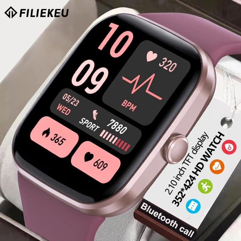 FILIEKEU Smartwatch Chamada Bluetooth Esportes Fitness Pulseira Pressão Arterial Relógio Inteligente