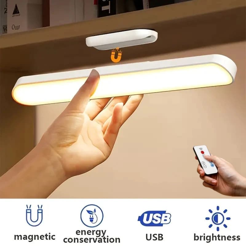 Luminária De Led Sobrepor Bastão Recarregável Sem Fio Com Suporte Magnético E Touch 3 cores com Controle Remoto