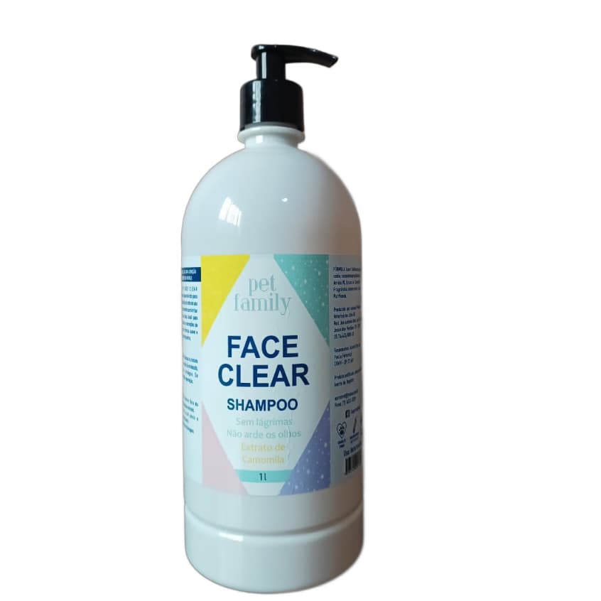 Shampoo Pet Para Cães Gatos Cachorro FACE CLEAR Não Arde Os Olhos Pet Family 1 Litro