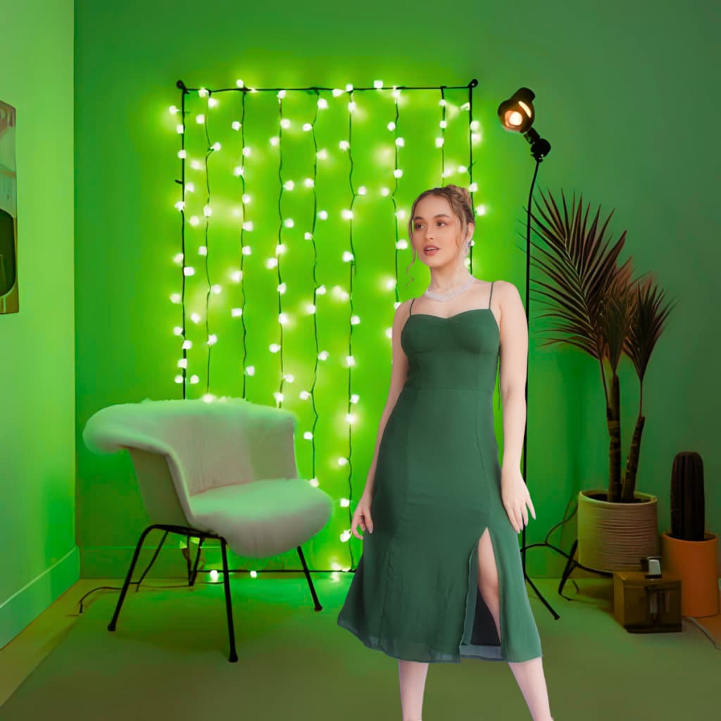 Cordão Led Luminária de Led Bolinhas Luz Verdes 6 Metros decoração de ambientes  estúdio fotográfico