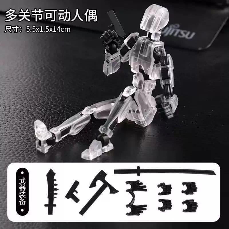 Boneco de Ação Dummy 13 - Transparente e Preto Brinquedo Articulado que Revoluciona a Diversão!