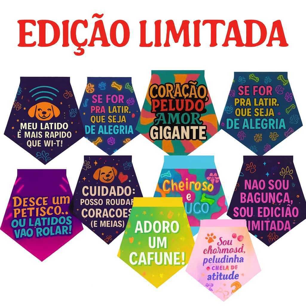 Kit Colarinho Mini Bandana Para Cachorro Personagens Pet Shop Banho Tosa Gravatinha Pet Cachorro Gato Frases Divertidas