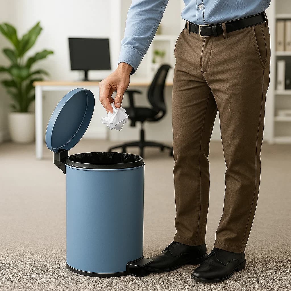 Lixeira Cesto Balde Bacia Cozinha Tampa Organização Pedal Banheiro Levanta Sujeira Joga Papel Casa