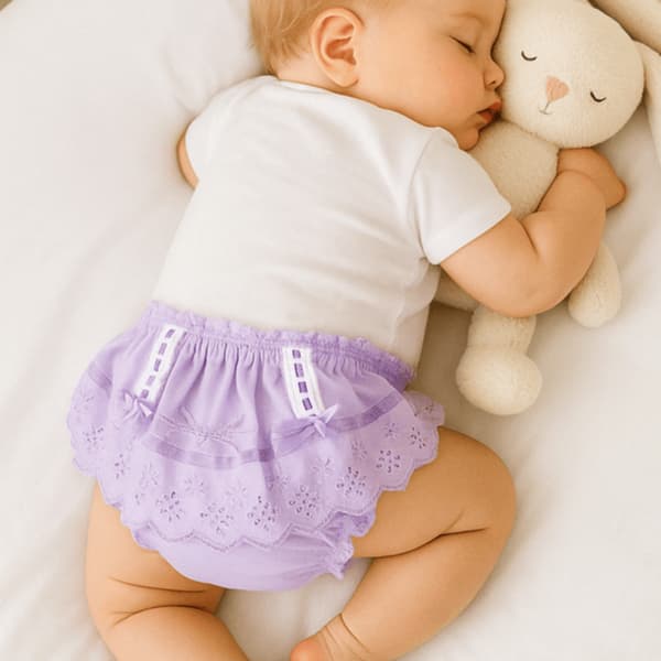Kit 2 Calcinha Infantil 6 meses a 1 ano Bunda Rica Tapa Fralda Babado Roupa de Bebê