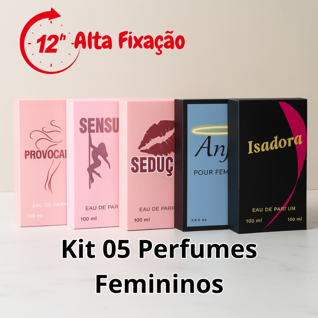 Kit Com 05 Perfumes Femininos Ref Importada 100ml Eau de Parfum