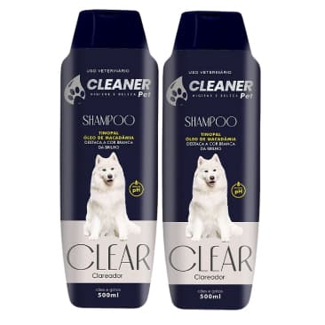 kit 2 Shampoo para Cachorro Shampoo Branqueador CLEANER 500ml