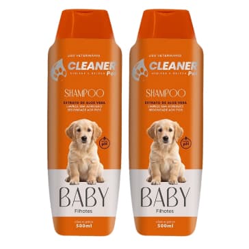 kit 2 Shampoo cachorro shampoo para Filhotes CLEANER 500ml
