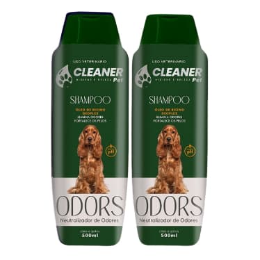Kit 2 Shampoo para cachorro shampoo Neutralizador de Odores CLEANER 500ml