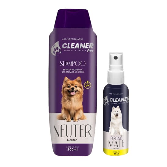 kit Shampoo para cachorro shampoo Neutro + Perfume de 60ml CLEANER 500ml