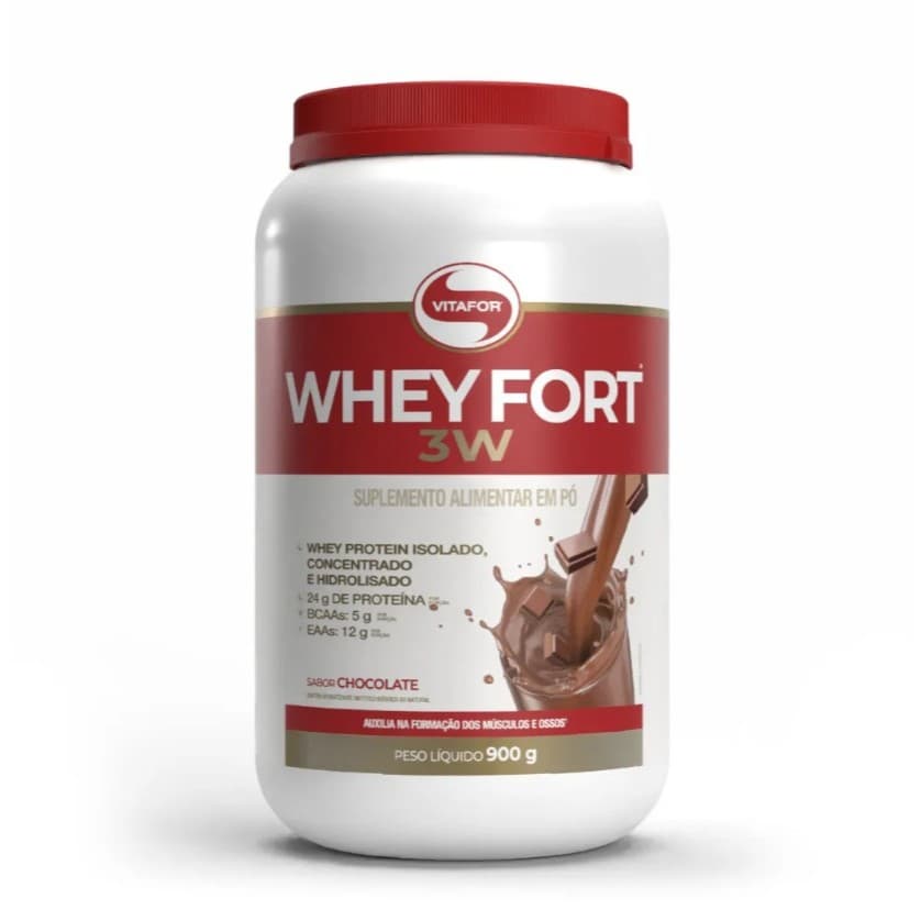Whey Fort 3w Protein Vitafor 900g Sabor Chocolate