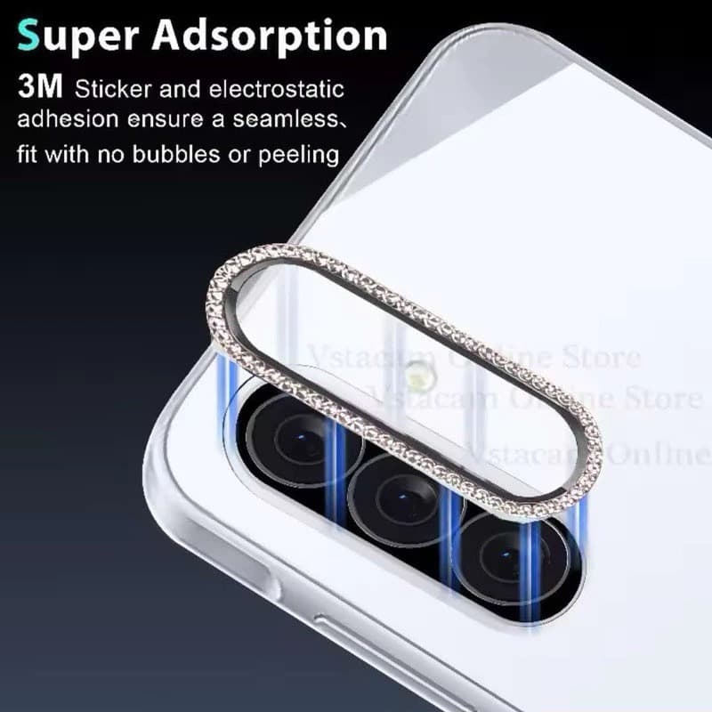 Película de Camera com Strass para Samsung A07 A17 A56/A36/A26 Proteção nas lentes/Brilho