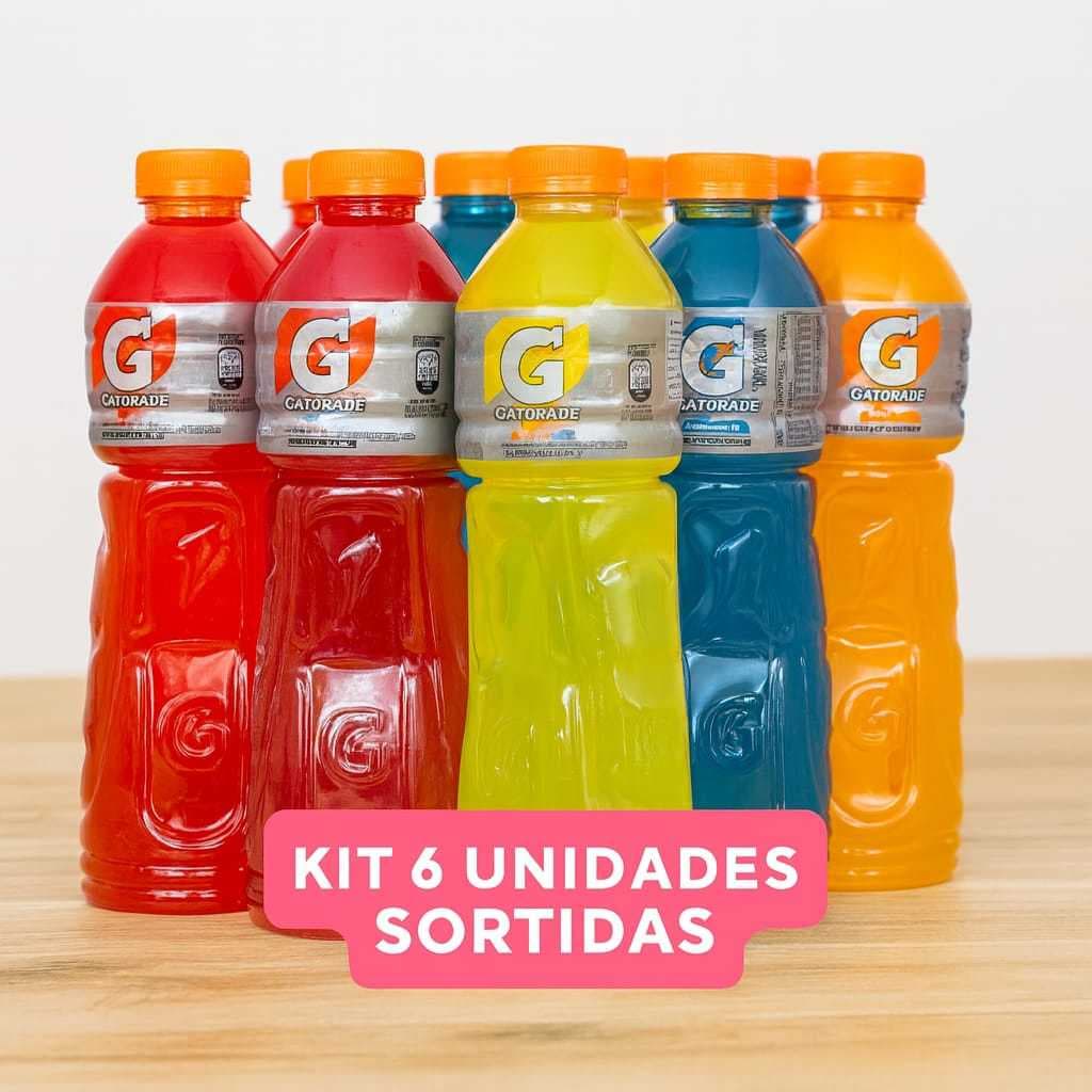 6 Bebida Isotônico Gatorade Sortido 500ml cada Validade longa