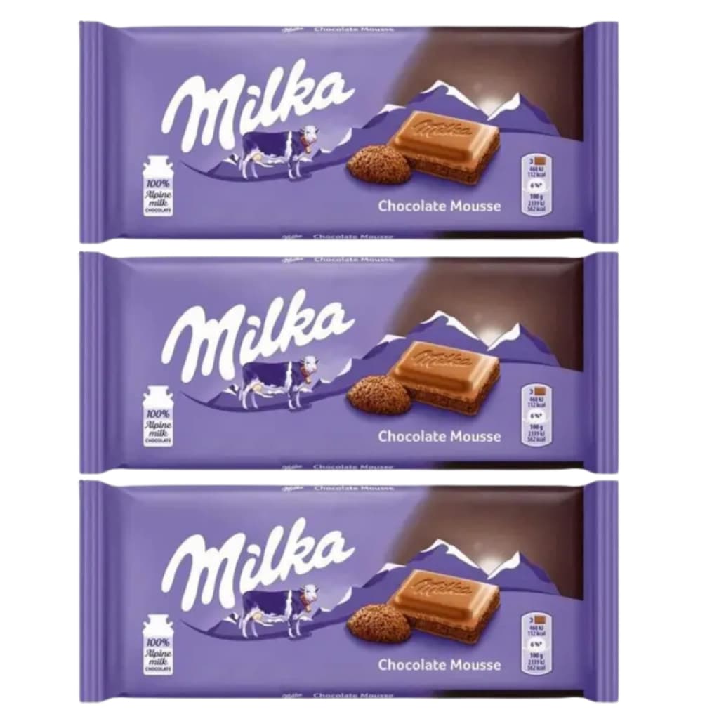 3 Milka Chocolate Mousse Dessert - Importado -  100g