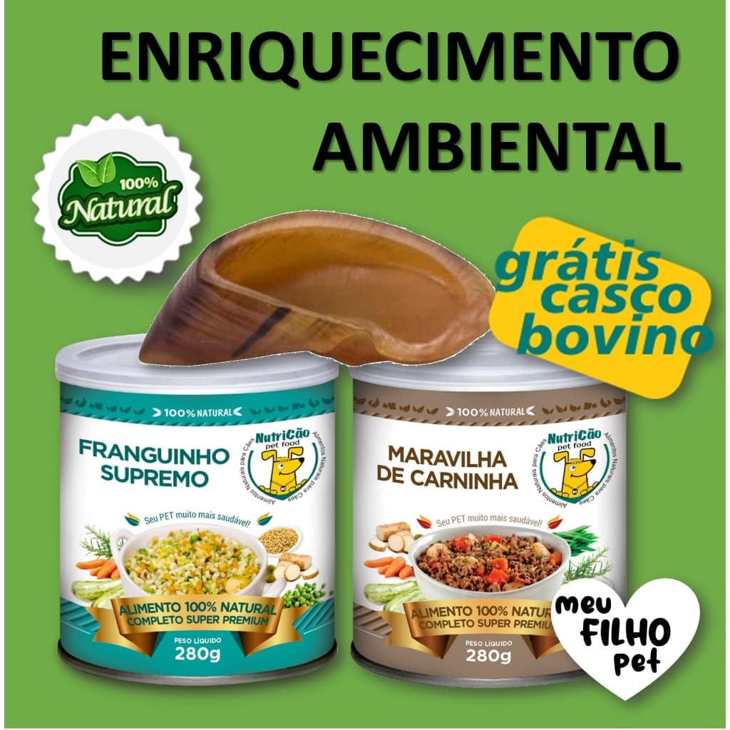 Kit Ração Úmida Enriquecimento Ambienal 2 Brinquedo para Cachorro Interativo Bem Estar Pet Gratis
