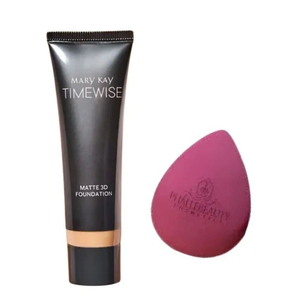 Kit Base Liquida Timewise Cor Beige W180 + Esponja Maquiagem Cor W180