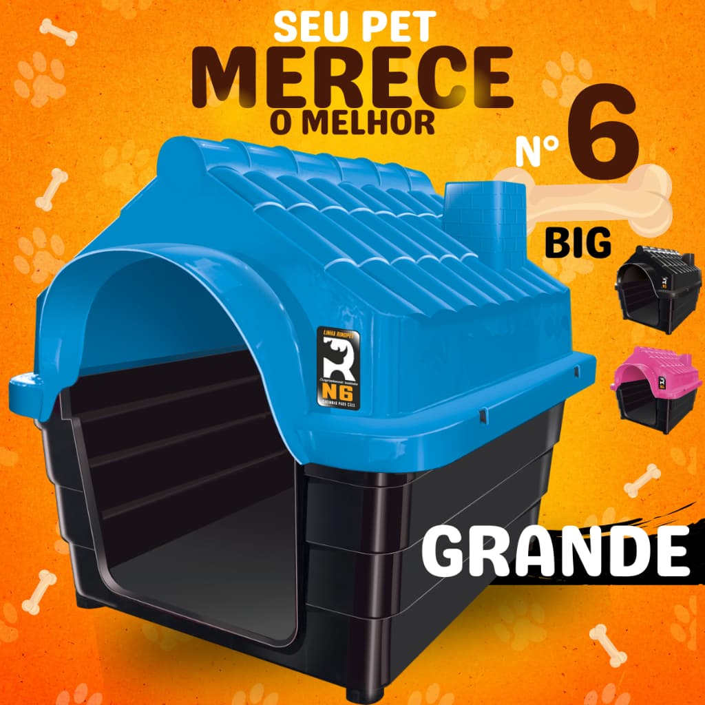 casinha de cachorro grande n 6 casa pet porte médio e grande Desmontável com proteção contra rios UV