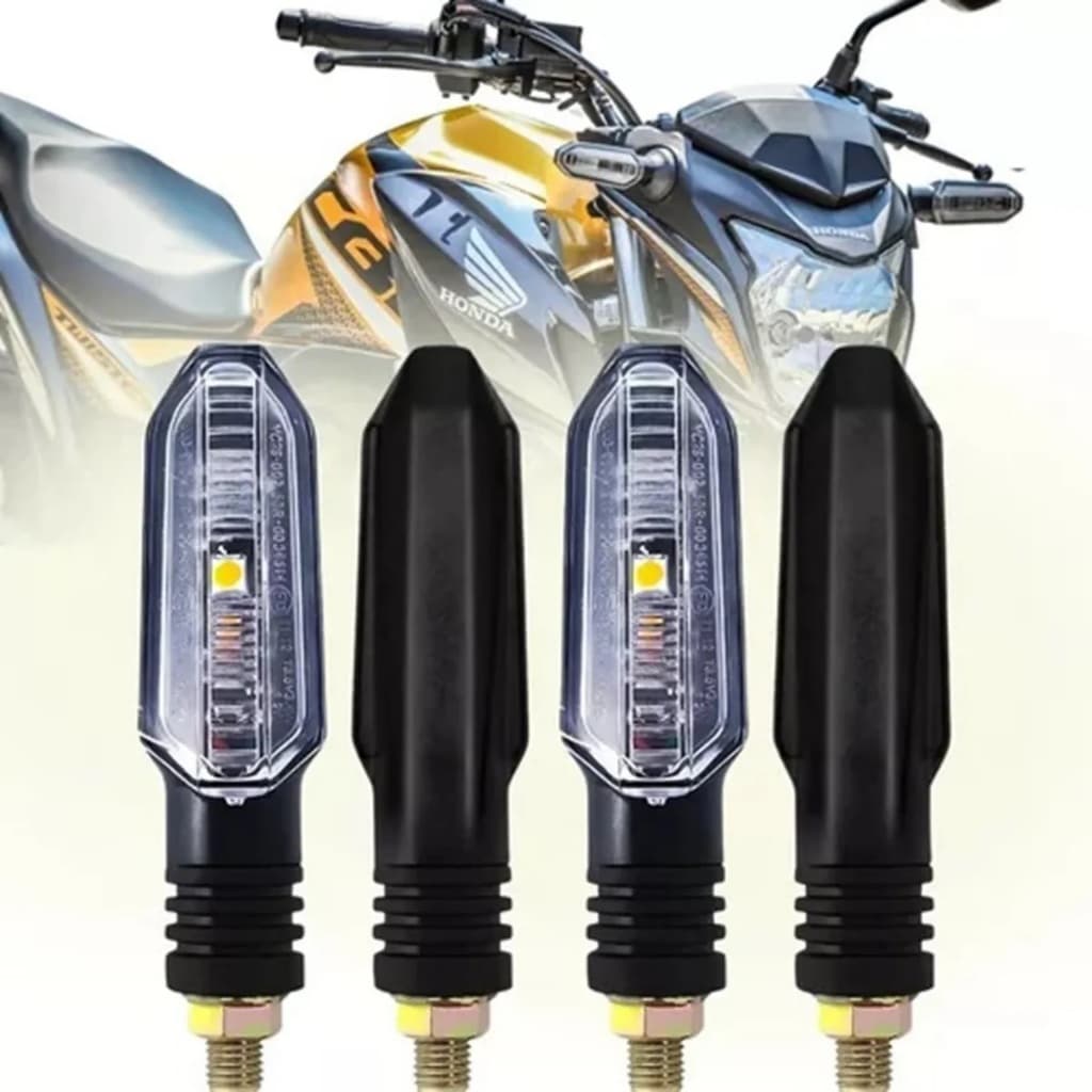 Pisca Moto Seta Led Sequencial Honda Cb250f Cb Twister Titan Fan Cb300 Xre Rosca