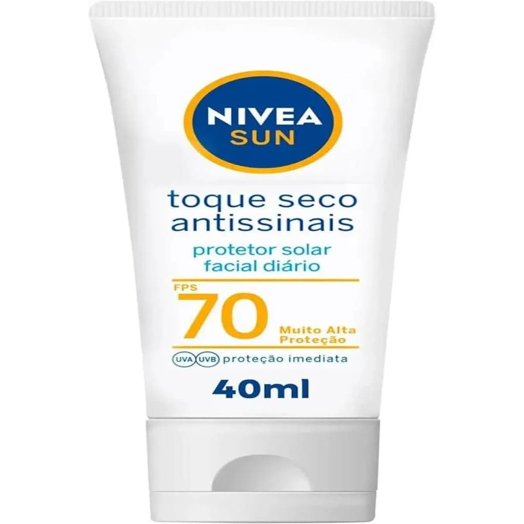 Nivea Sun Protetor Solar Facial Seco Antissinais Fps70 40ml