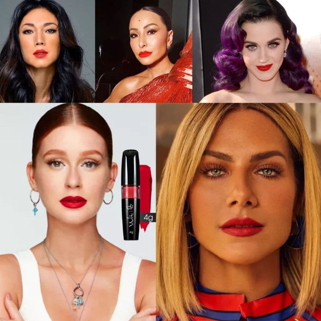 Batom Líquido Matte HD Cor Vermelho Rubi - Vult Cosmeticos