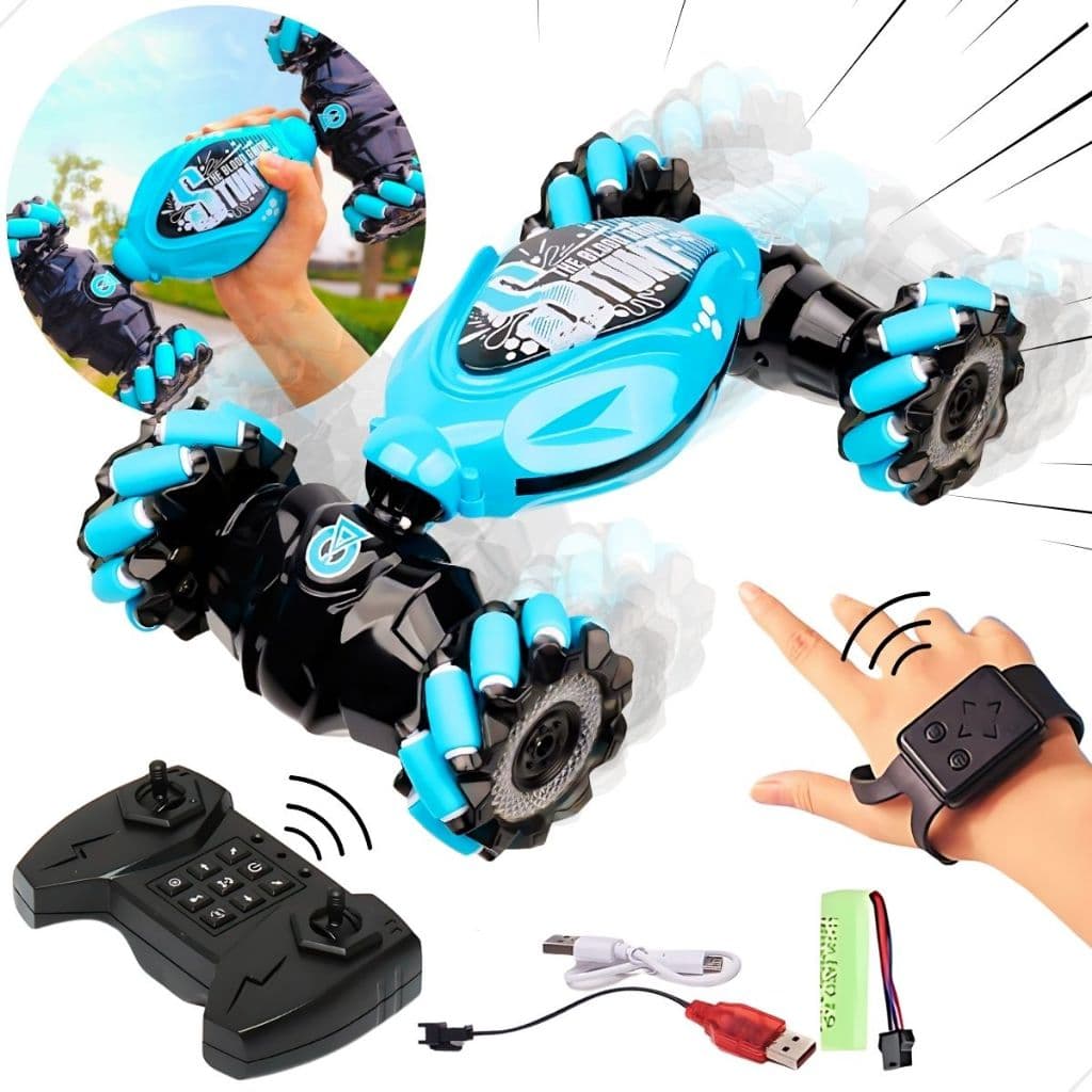Carrinho Controle Remoto Sensor De Mão Stunt Gira 360° Anda De Lado Drift Luz LED - Carro Controle Remoto com Sensor