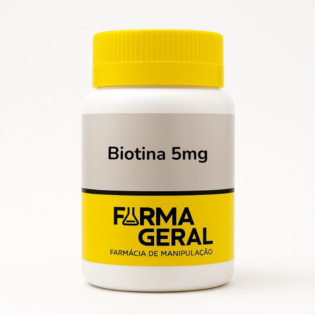 Suplemento Biotina 5mg Vitamina B7 Suplemento Alimentar Rotina Cuidados Cabelo Unhas Pele