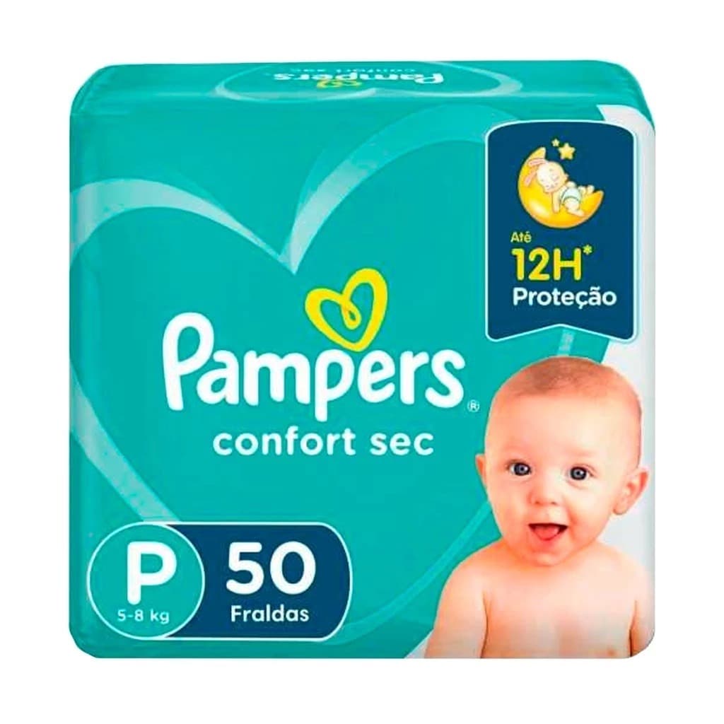 Pampers Confort Sec Fralda P com 50 Unidades