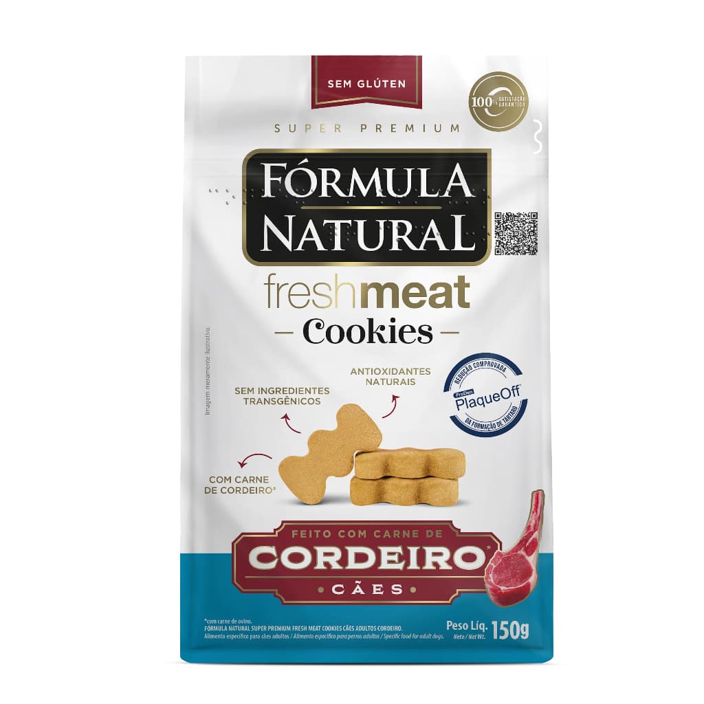 Biscoito Formula Natural Fresh Meat Cordeiro Com PlaqueOff 150g