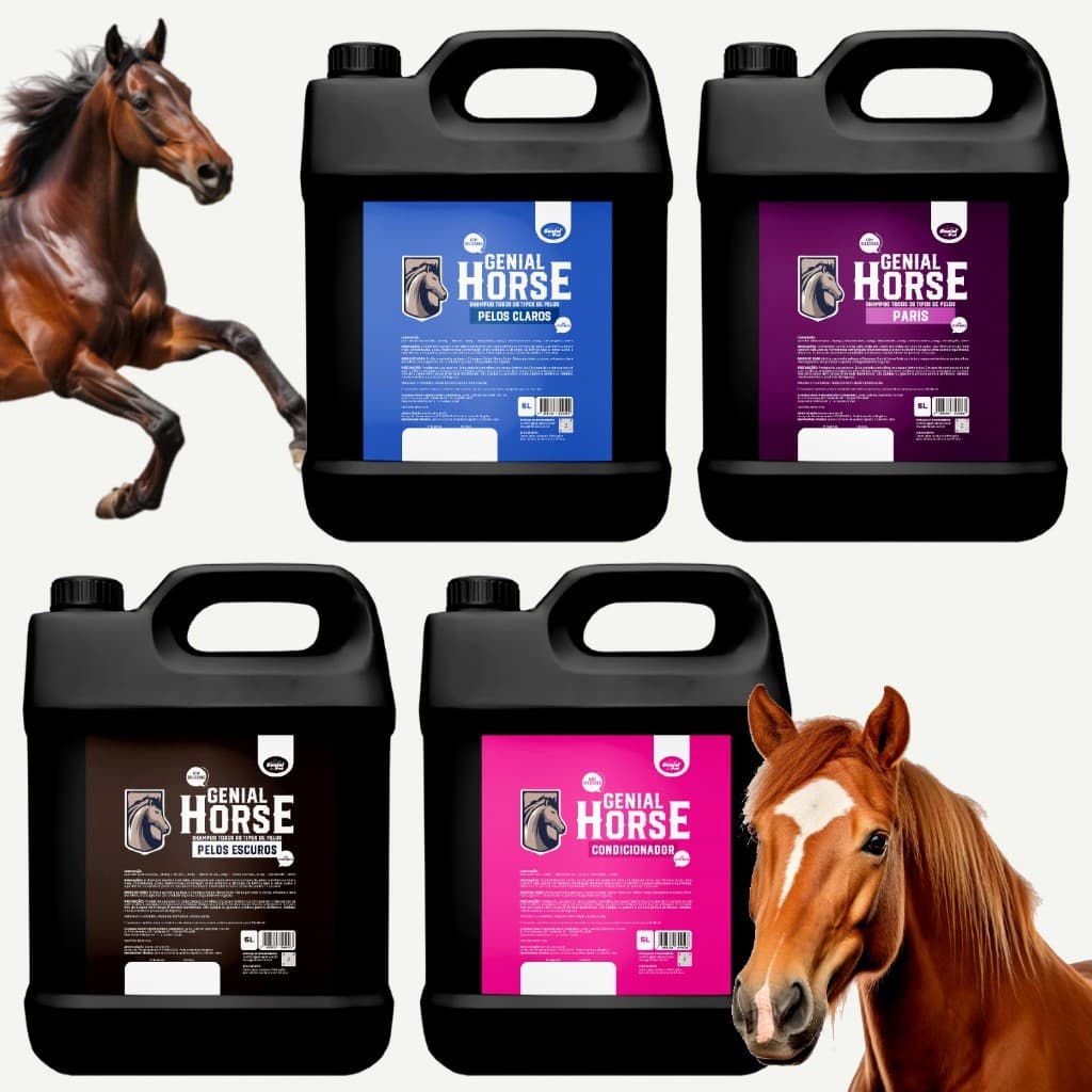 Shampoo e Condicionador Fazenda Aras para Cavalos e Mulas Genial Horse - Galão 5L