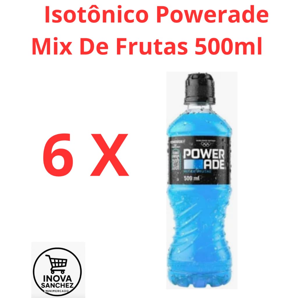 Isotônico Sabor Mix de Frutas Powerade 500ml  ZERO CALORIAS 6 UNIDADES