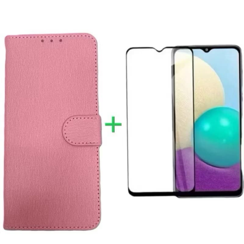 Kit 2 Capa Capinha Carteira+ película 3D de vidro For Celular Samsung modelo A01 A02 A03 A03S A03Core A20 A30
