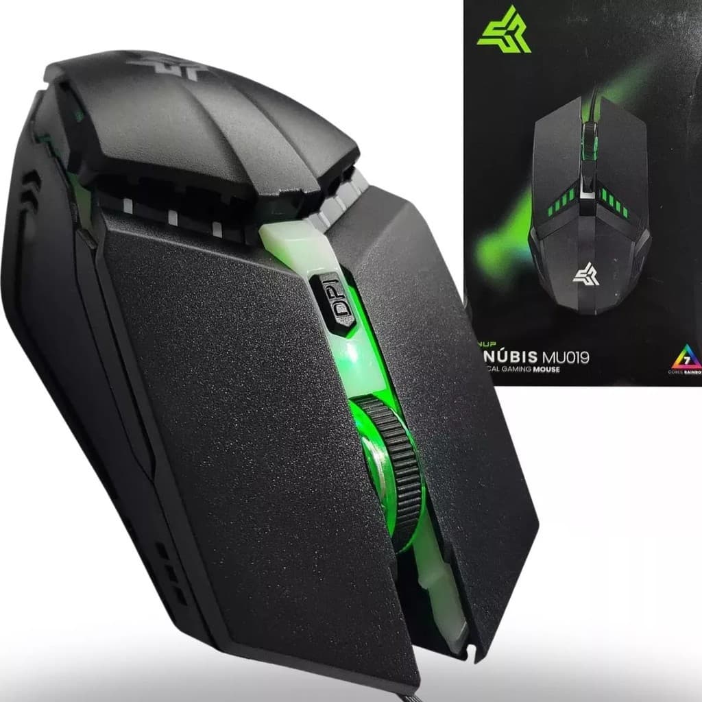 Mouse Gamer KNUP Anúbis MU‑019 USB 1200 DPI Fio Ultra Leve Gamer PC Notebook