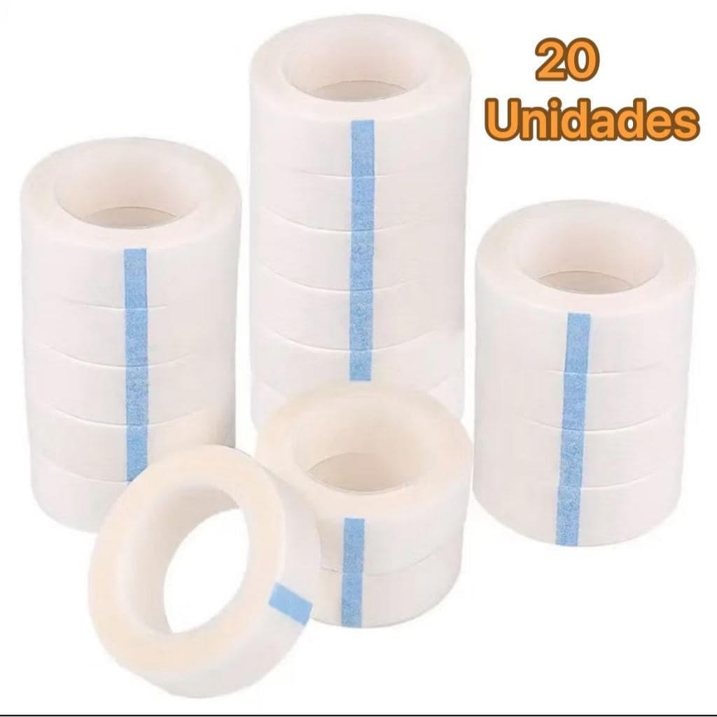Kit 5/10/15/20 Fitas Transpore Antialérgica Alongamento e Extensão Cílios 10m