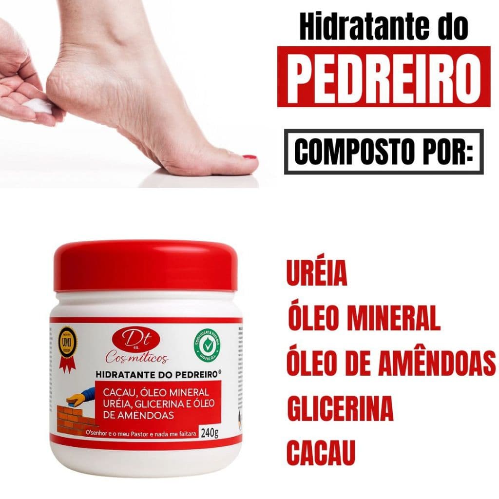 Creme do Pedreiro Hidratante Para Pés Rachados Mãos e Cotovelos Ressecados Com Ureia Vários Tamanhos