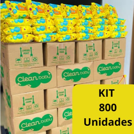 Caixa Com 800 Toalhas Umedecidas Clean Baby Com 100 Unidades Atacado Na Promoção